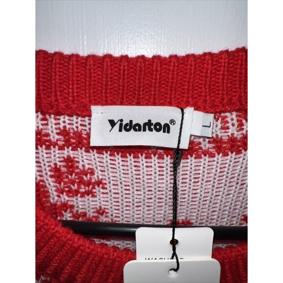 NWT Yidarton Men Size Large Christmas Snowflake Acrylic Sweater, Red Green Black - Picture 2 of 11